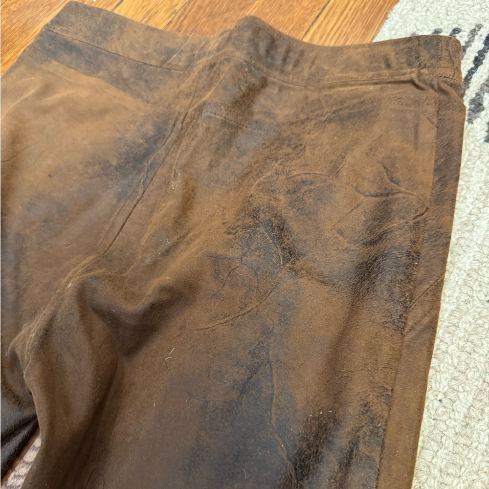 Brown Faux Leather Pleather Edgy Leggings - Picture 6 of 8